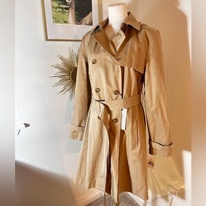 Cole Haan Double-Breasted Tan Trench Coat L